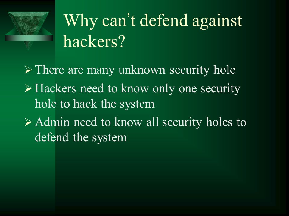 Why can ’ t defend against hackers.