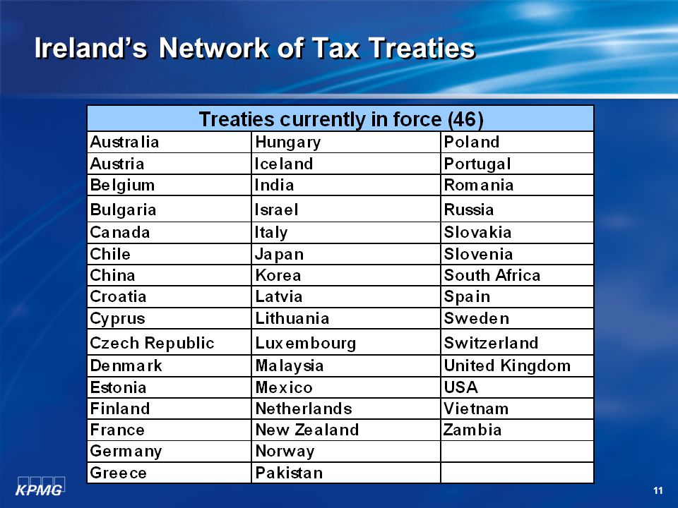 11 Ireland’s Network of Tax Treaties