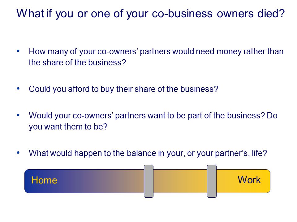 What if you or one of your co-business owners died.