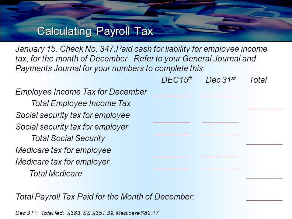 Calculating Payroll Tax What accounts are impacted and how.