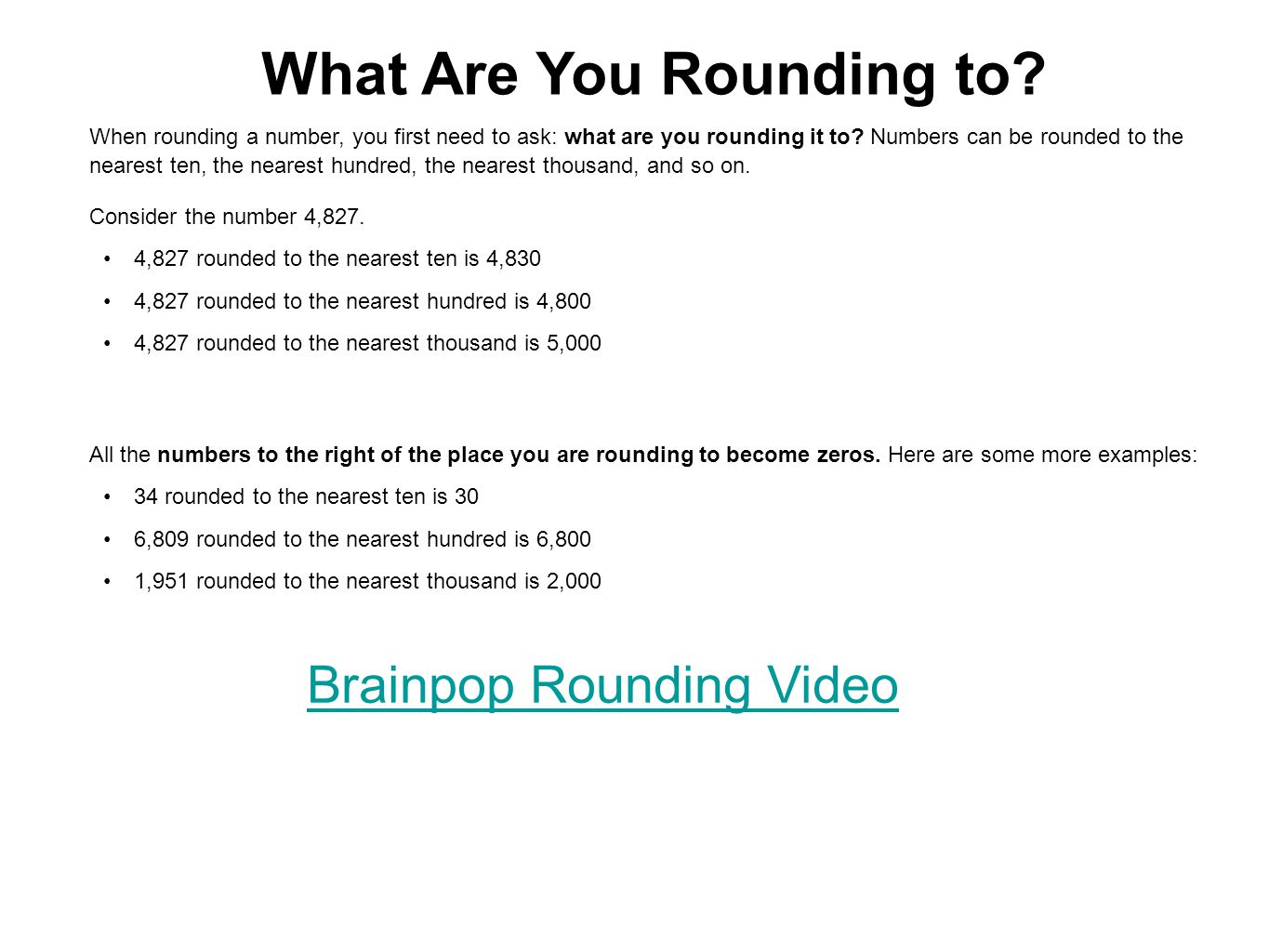 What Are You Rounding to.