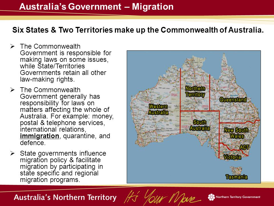 Six States & Two Territories make up the Commonwealth of Australia.