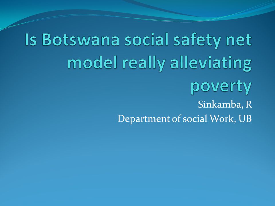Sinkamba, R Department of social Work, UB