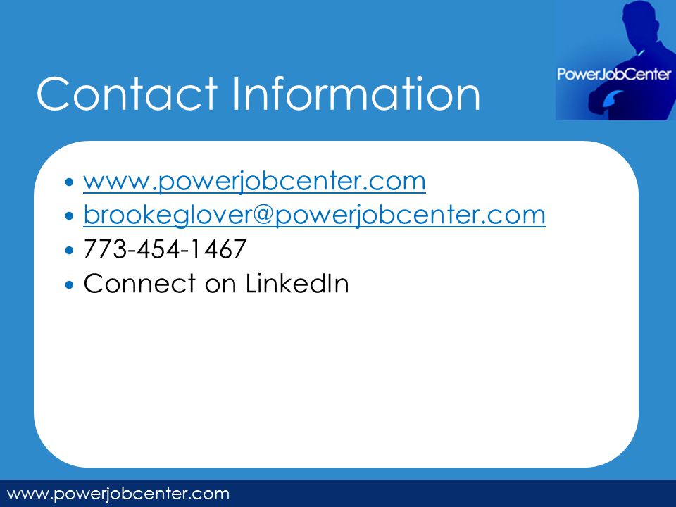 Contact Information Connect on LinkedIn