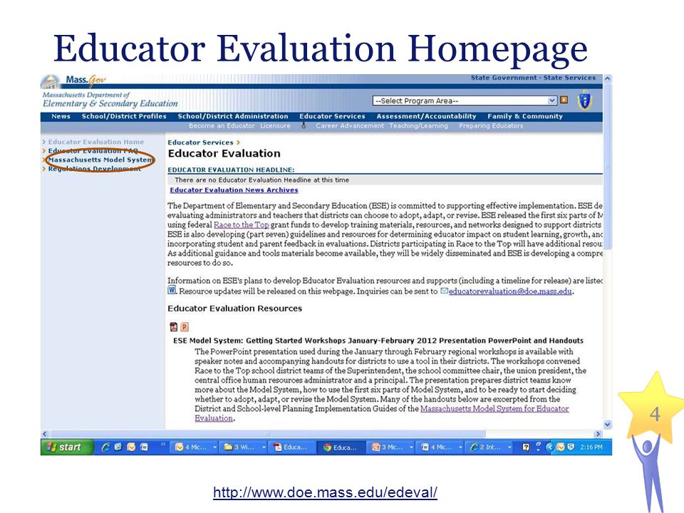 4 Educator Evaluation Homepage 4