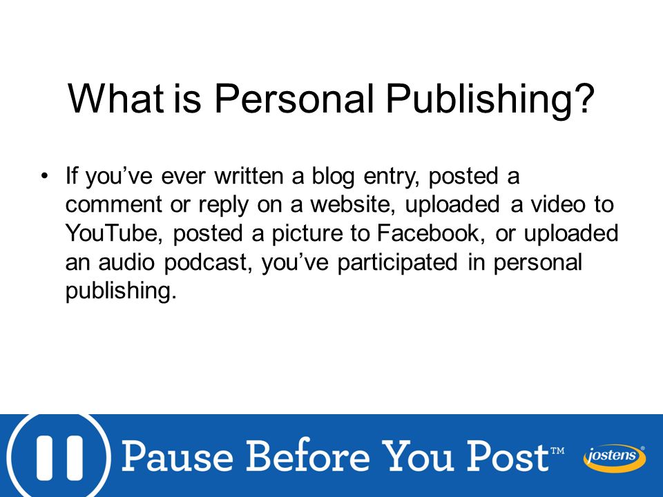 What is Personal Publishing.