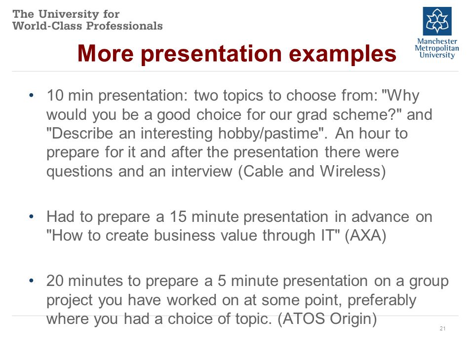 best 5 minute presentation topics