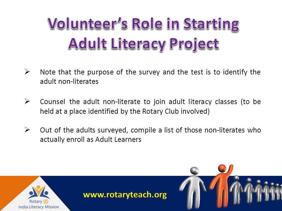 1.Imparting literacy to non-literate adults (above 15 years), specially  women & adolescent girls, in urban and rural areas 2.Imparting literacy to  adult. - ppt download