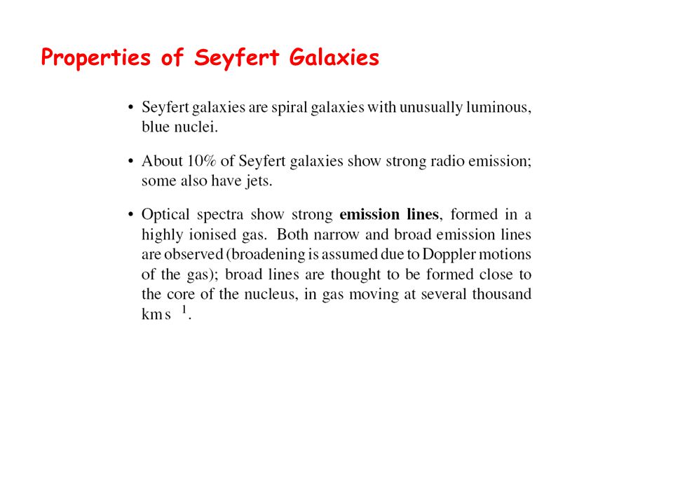 Properties of Seyfert Galaxies