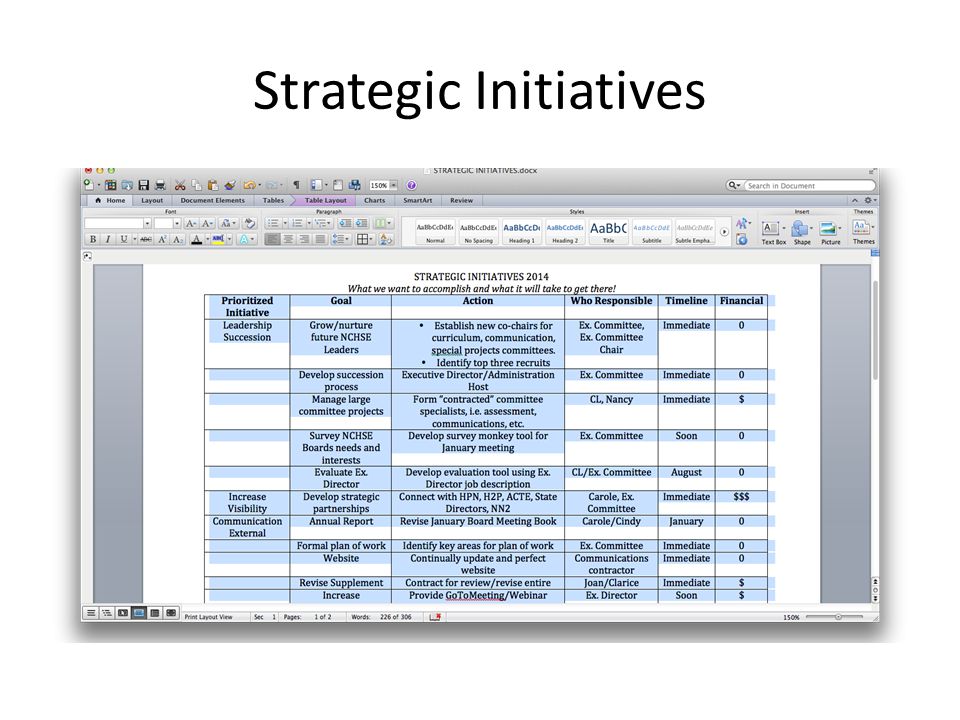 Strategic Initiatives