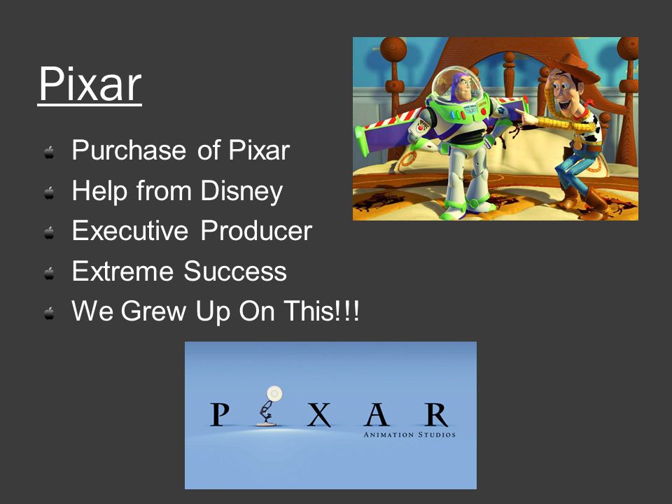 Pixar Purchase of Pixar Help from Disney Executive Producer Extreme Success We Grew Up On This!!!