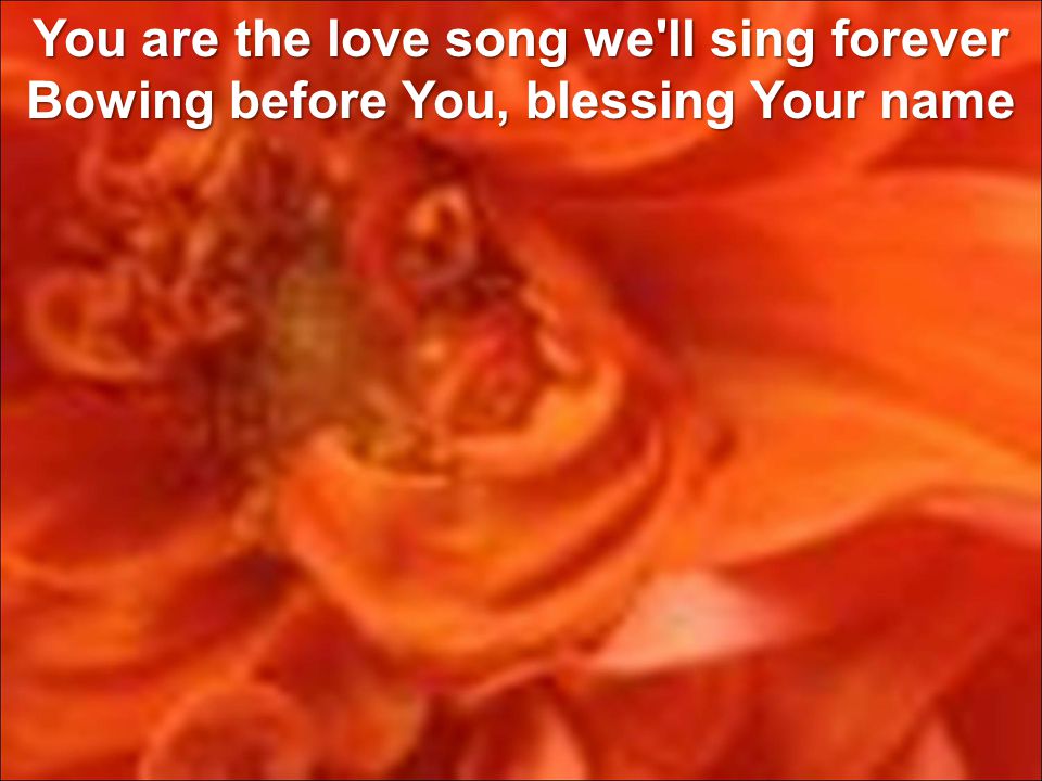 You are the love song we ll sing forever Bowing before You, blessing Your name