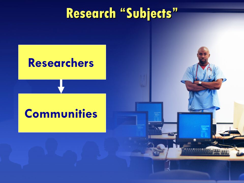 Research Subjects Researchers Communities