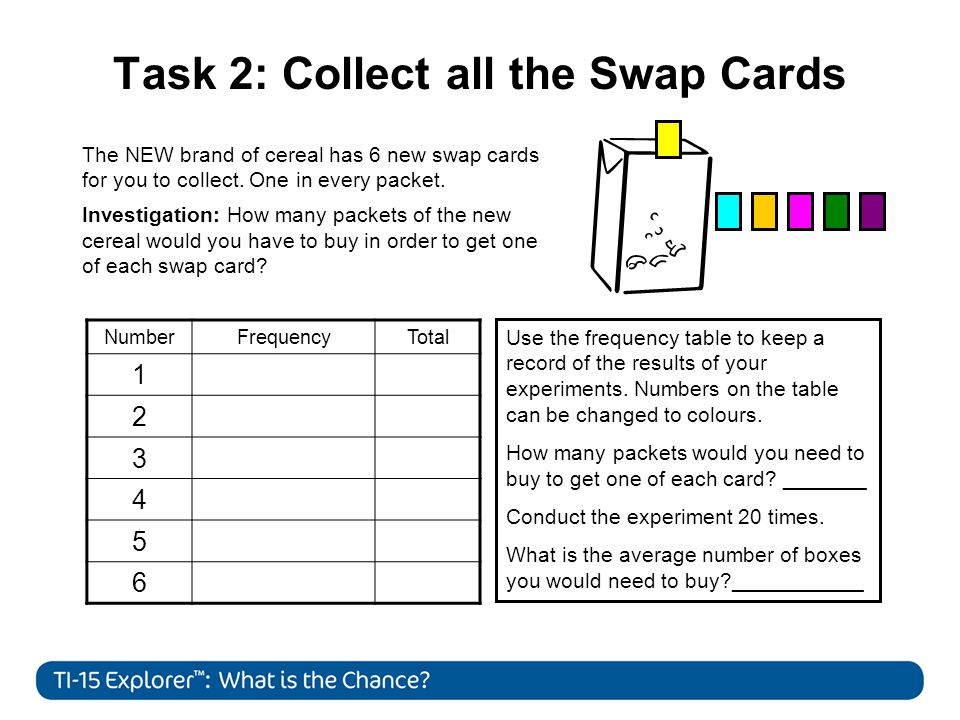 Task 2: Collect all the Swap Cards The NEW brand of cereal has 6 new swap cards for you to collect.