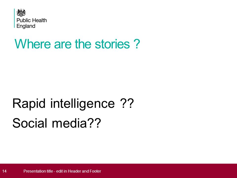 Where are the stories . Rapid intelligence . Social media .