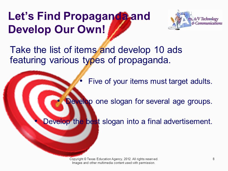 Let’s Find Propaganda and Develop Our Own.