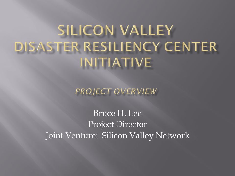 Bruce H. Lee Project Director Joint Venture: Silicon Valley Network