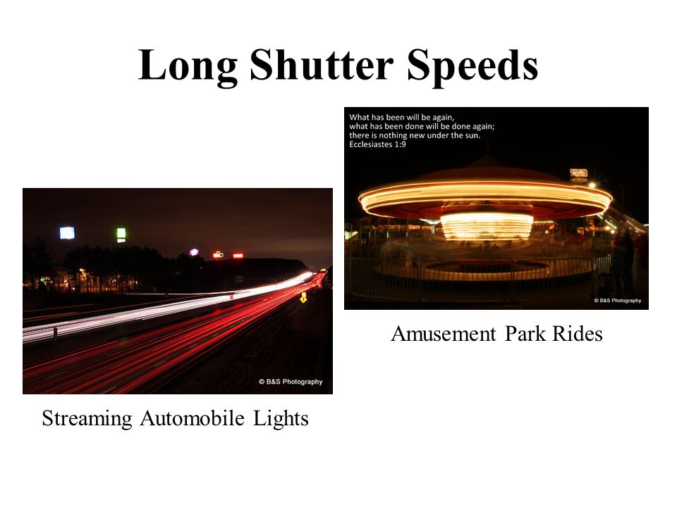 Long Shutter Speeds Streaming Automobile Lights Amusement Park Rides