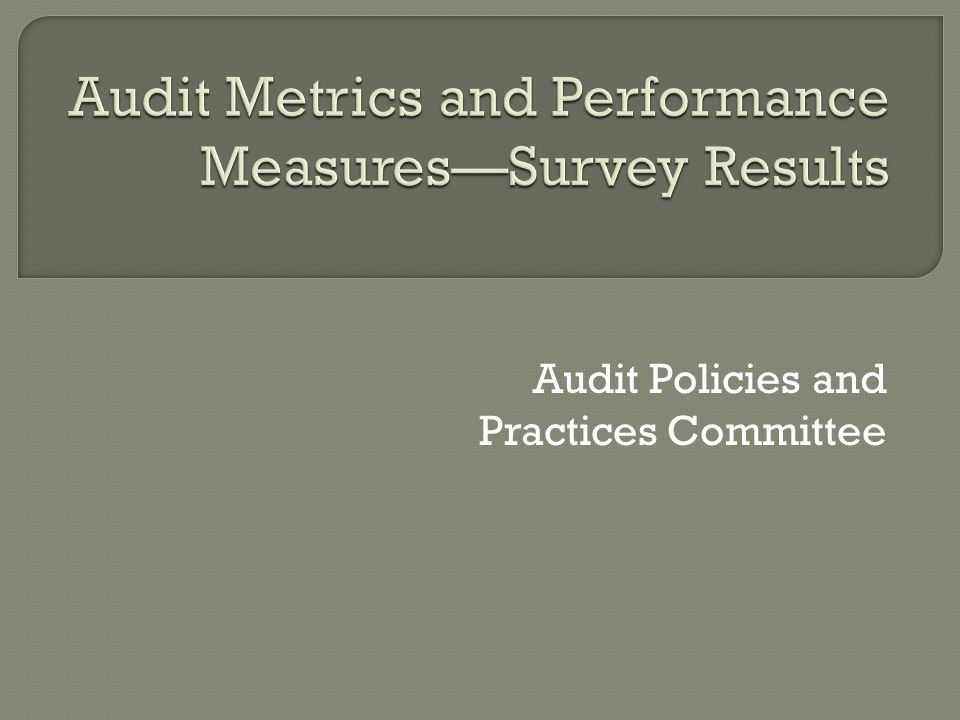 Audit Policies and Practices Committee
