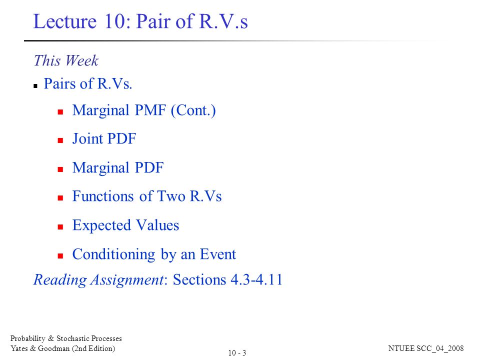 Probability And Stochastic Processes Yates Pdf