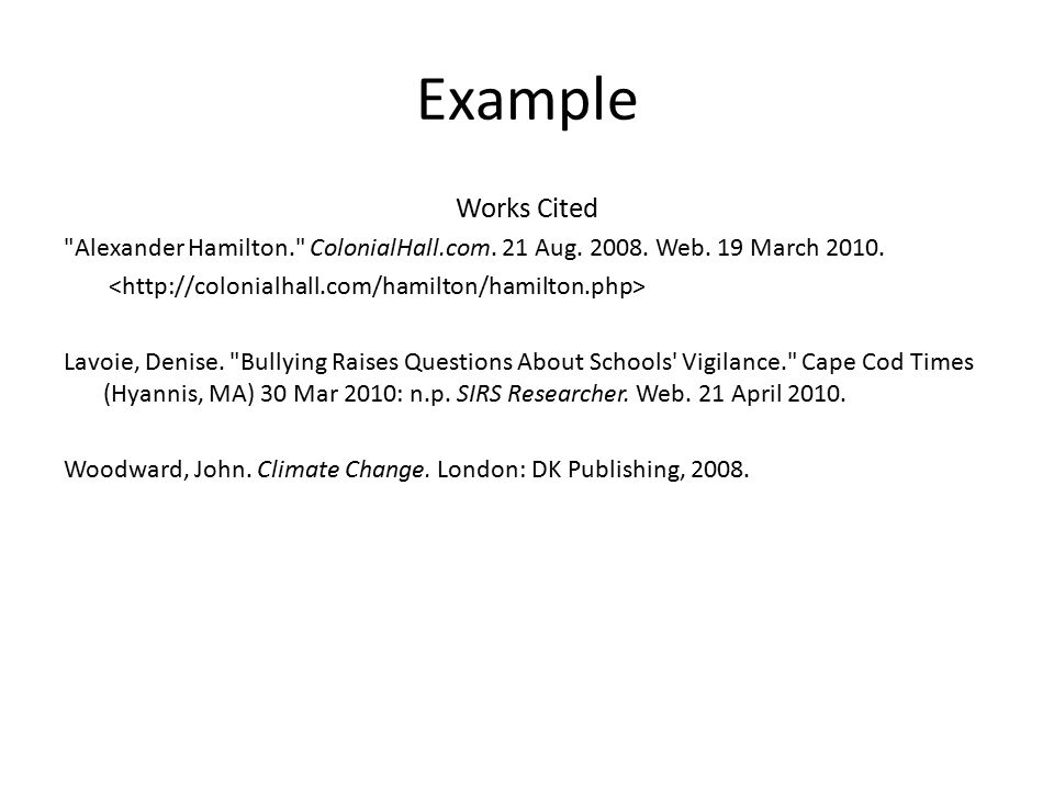 a brief introduction to citations works cited page title page