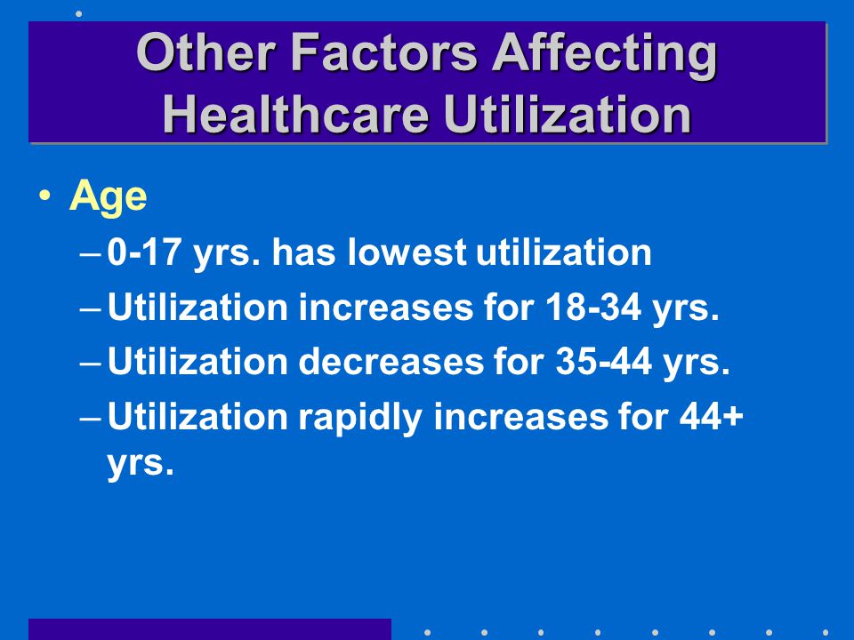 Other Factors Affecting Healthcare Utilization Age –0-17 yrs.