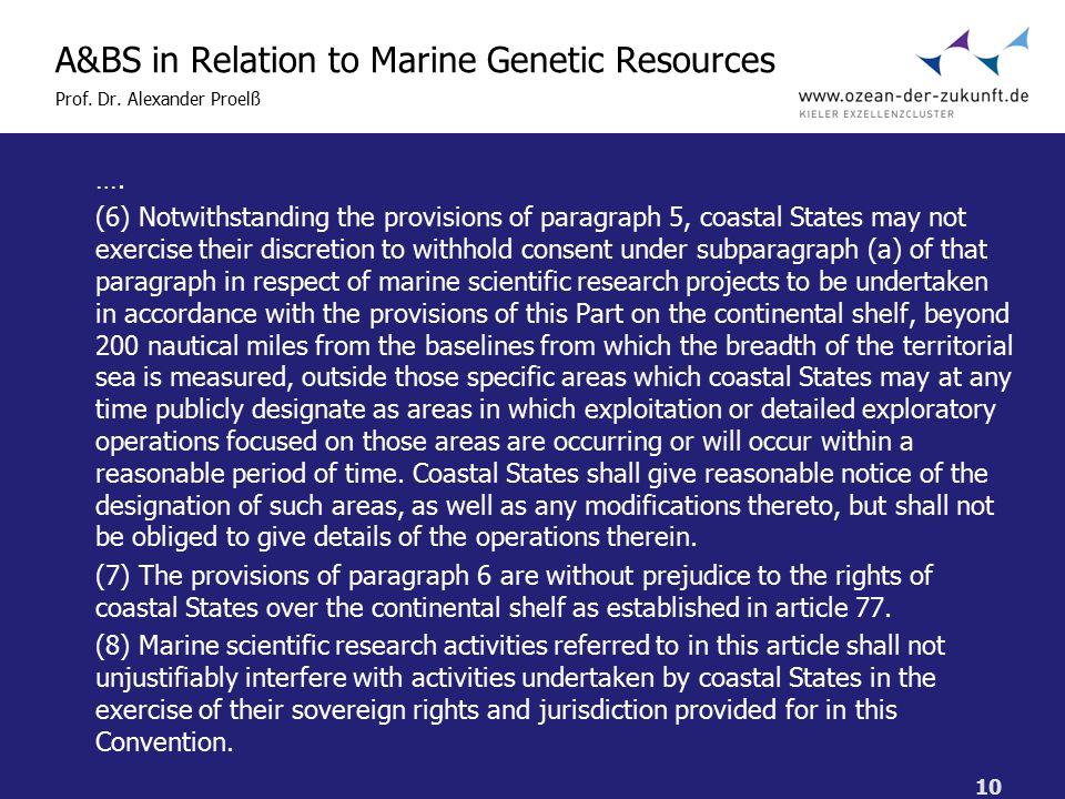10 A&BS in Relation to Marine Genetic Resources Prof.