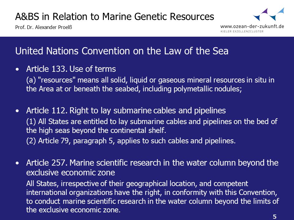 5 A&BS in Relation to Marine Genetic Resources Prof.