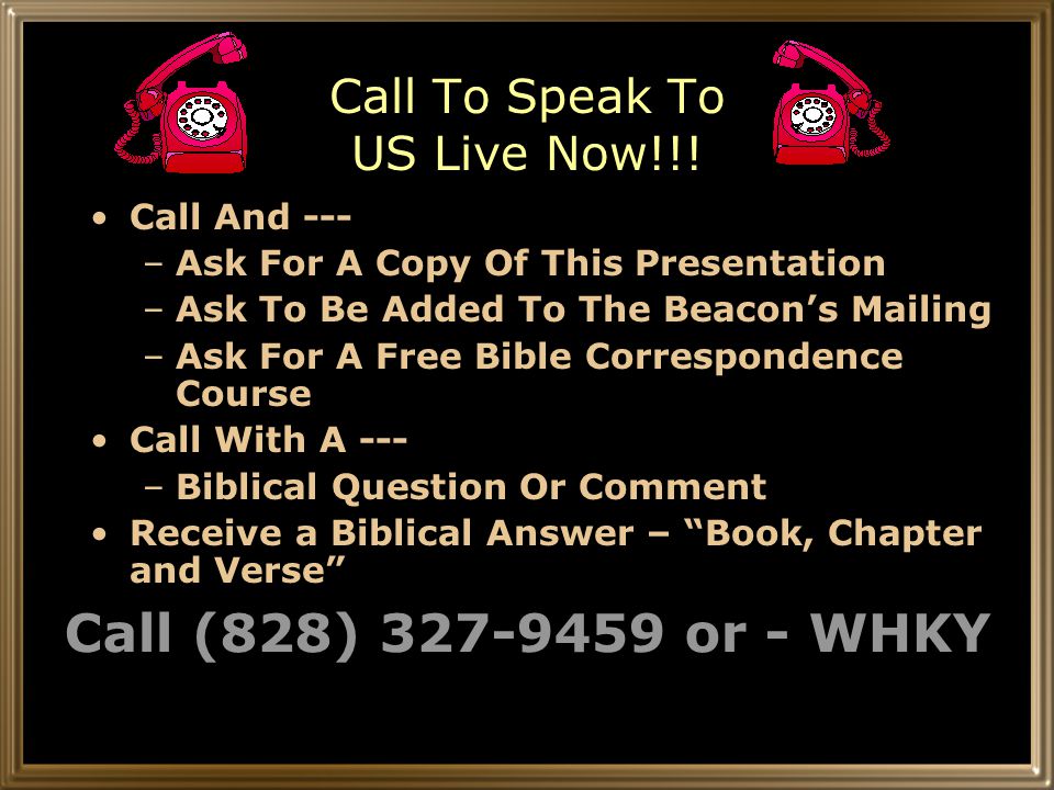 Call To Speak To US Live Now!!.
