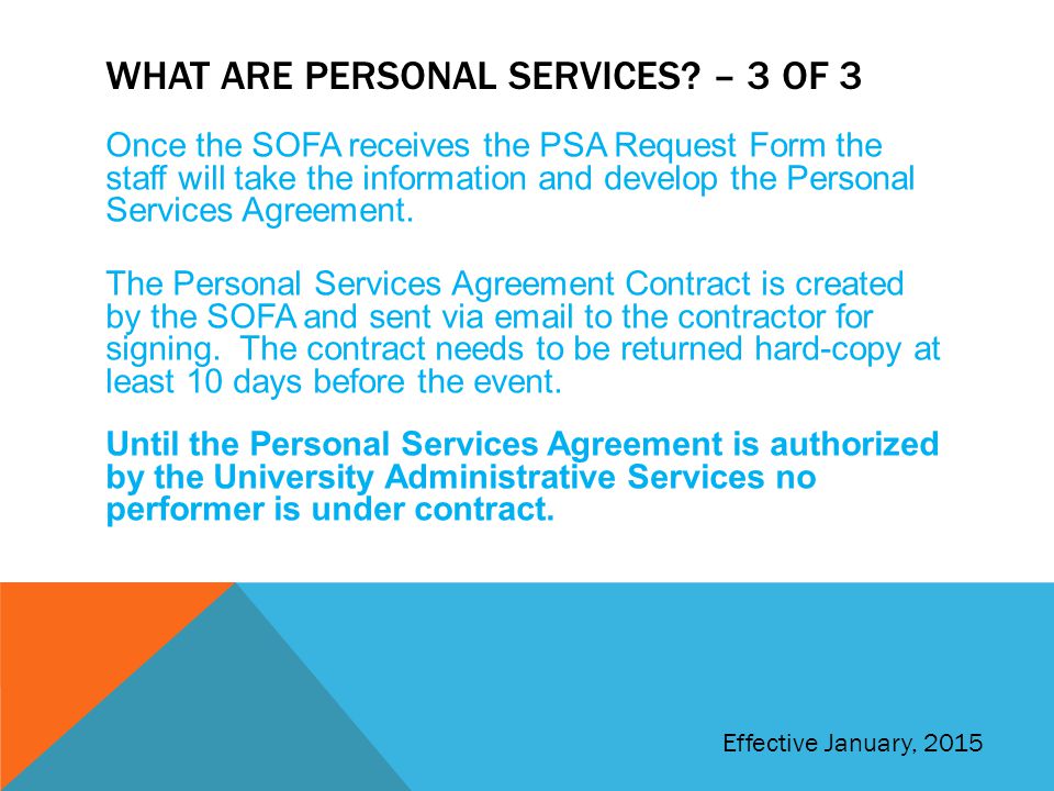WHAT ARE PERSONAL SERVICES.