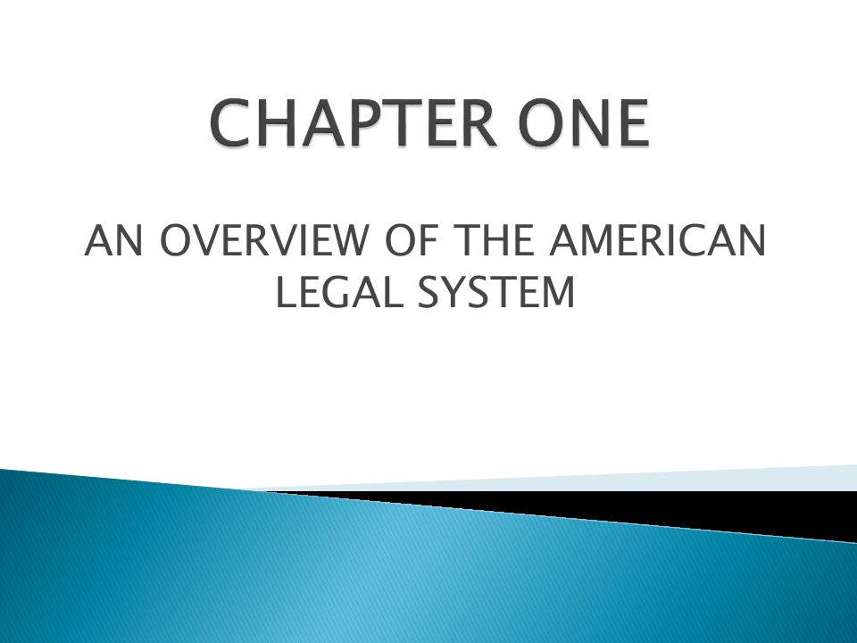 AN OVERVIEW OF THE AMERICAN LEGAL SYSTEM
