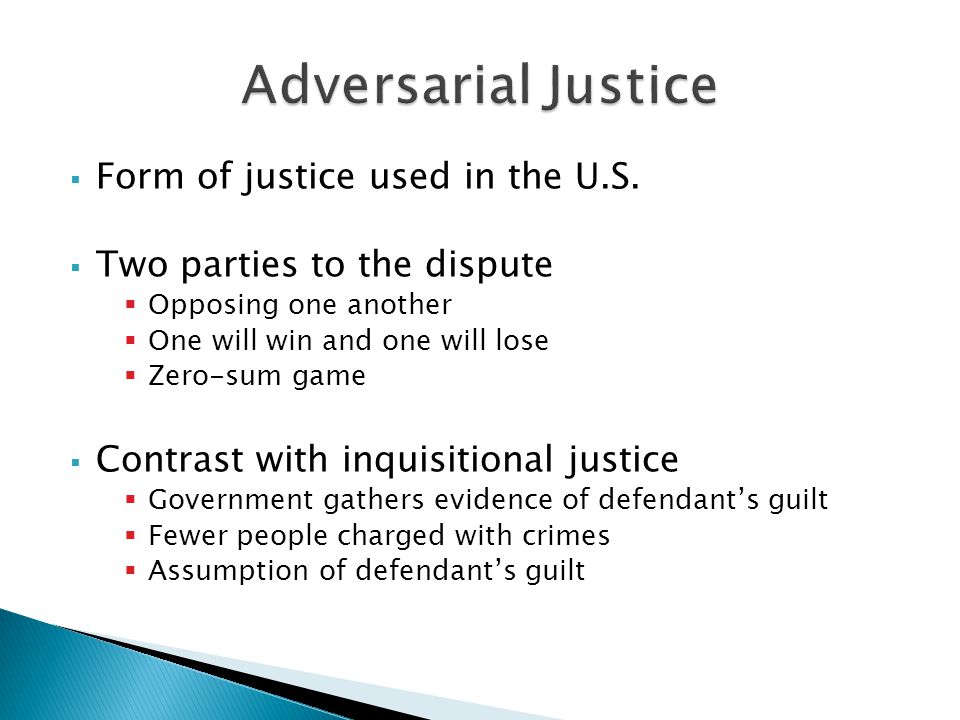  Form of justice used in the U.S.