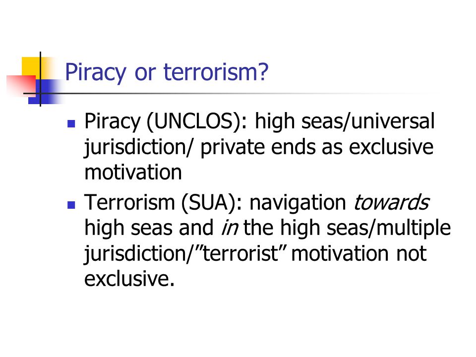 Piracy or terrorism.