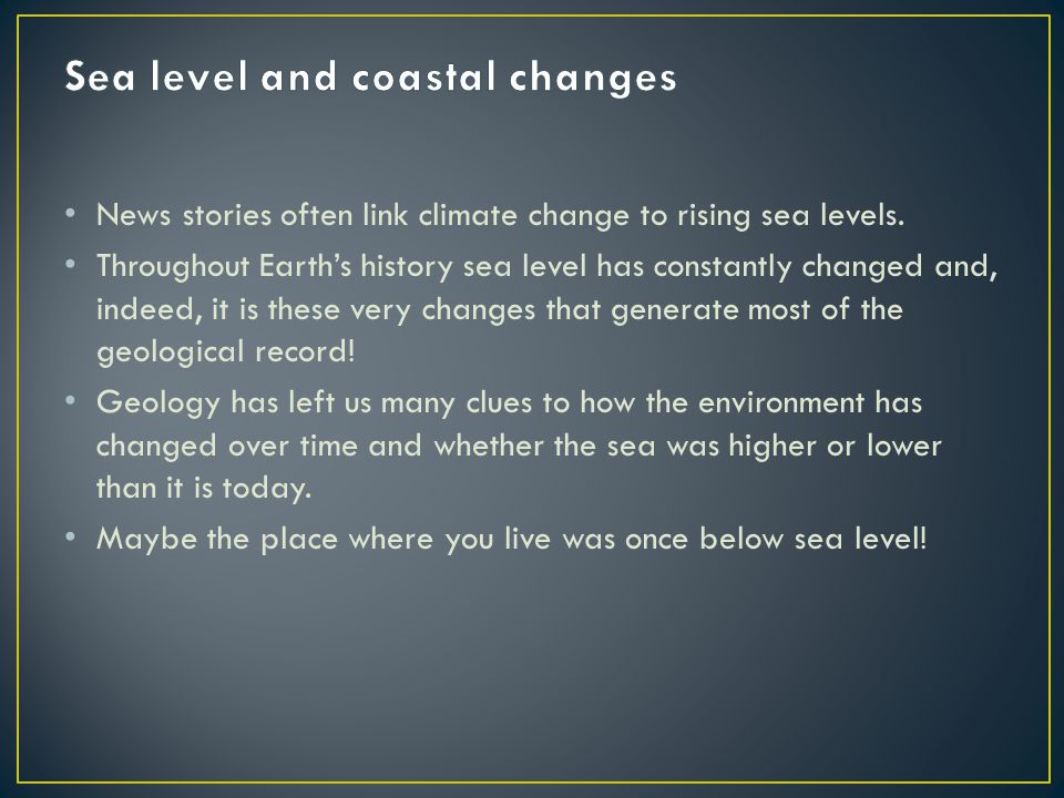 News stories often link climate change to rising sea levels.