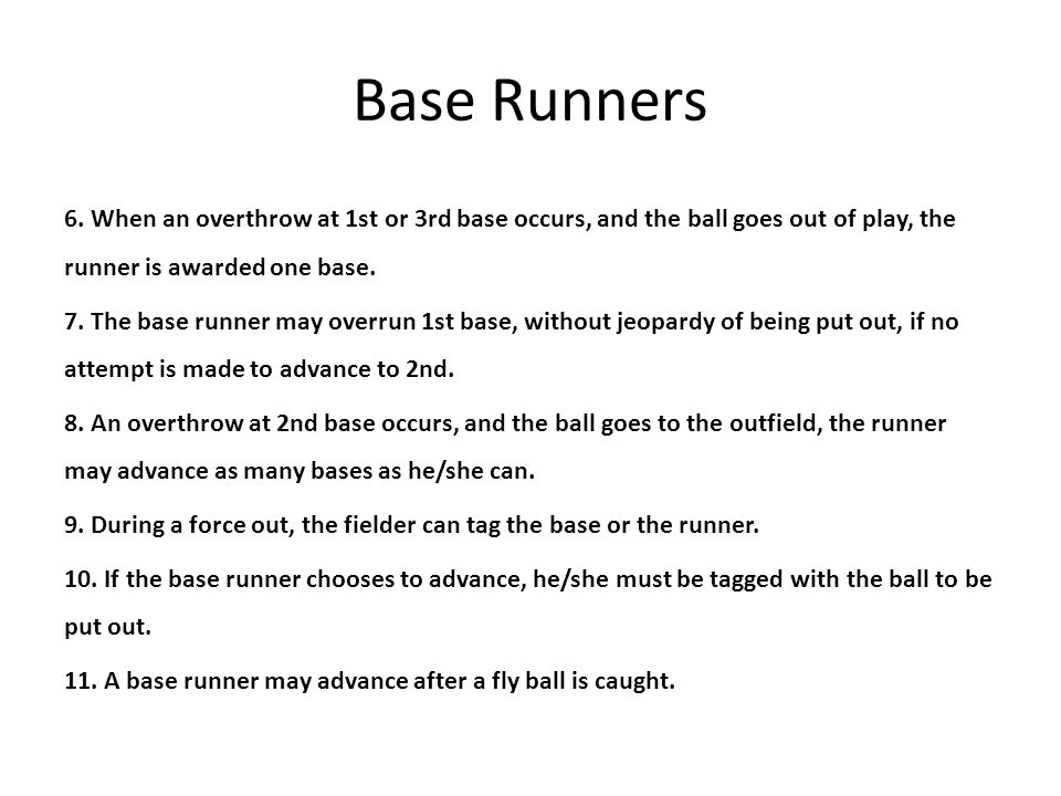 Base Runners 6.