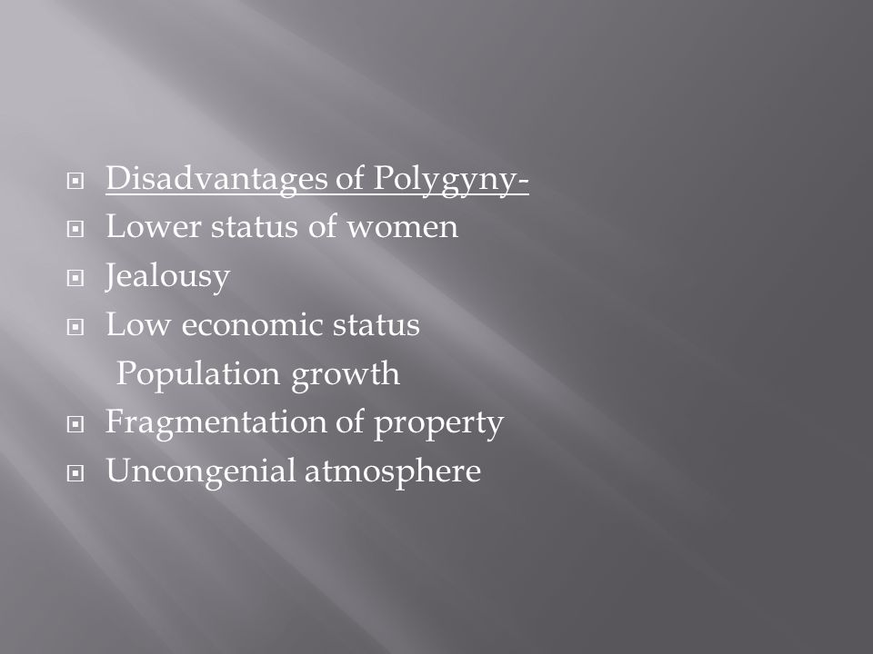 the disadvantages of polygamy