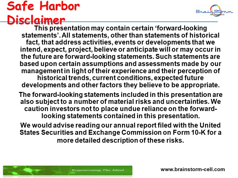 11 Safe Harbor Disclaimer This presentation may contain certain ‘forward-looking statements’.