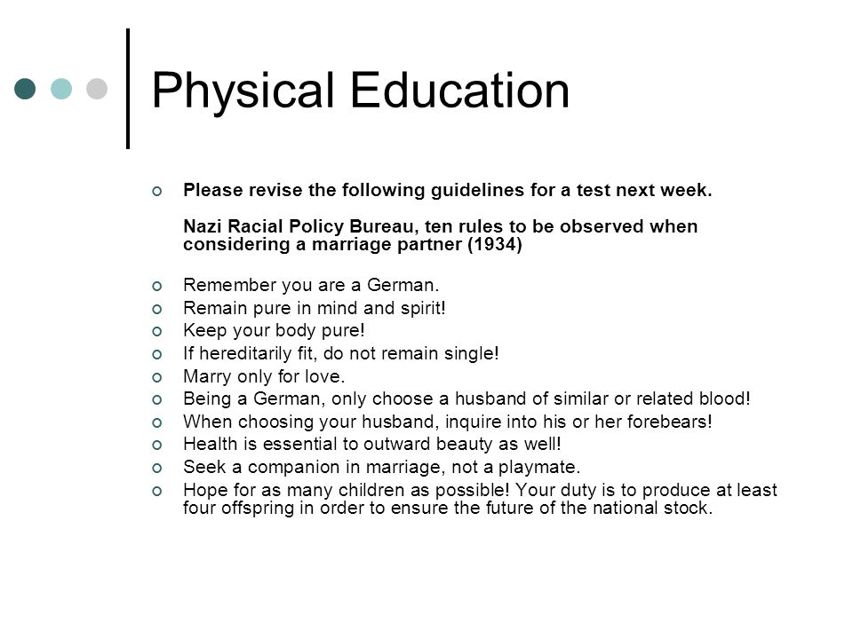 Physical Education Please revise the following guidelines for a test next week.