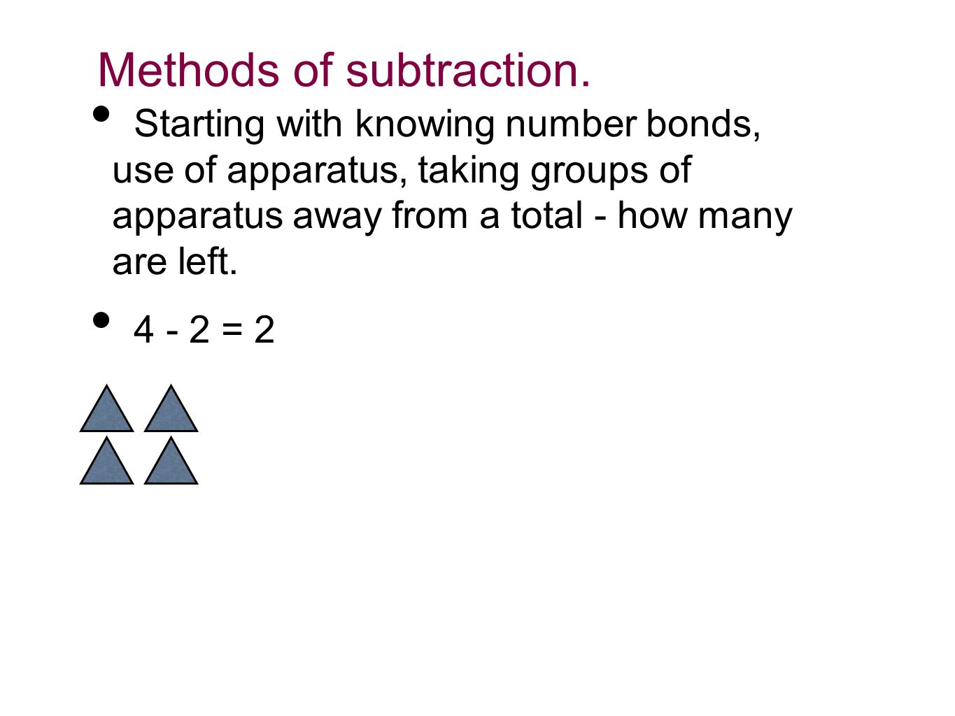 Methods of subtraction.