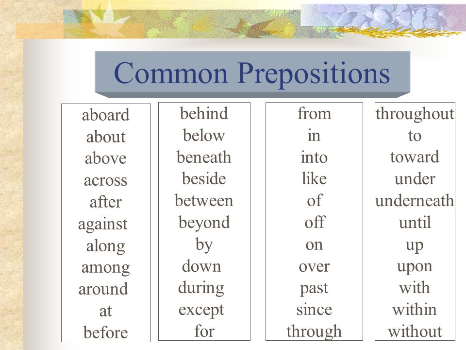 A preposition introduces a noun or pronoun or a phrase or clause functioning in the sentence as a noun.