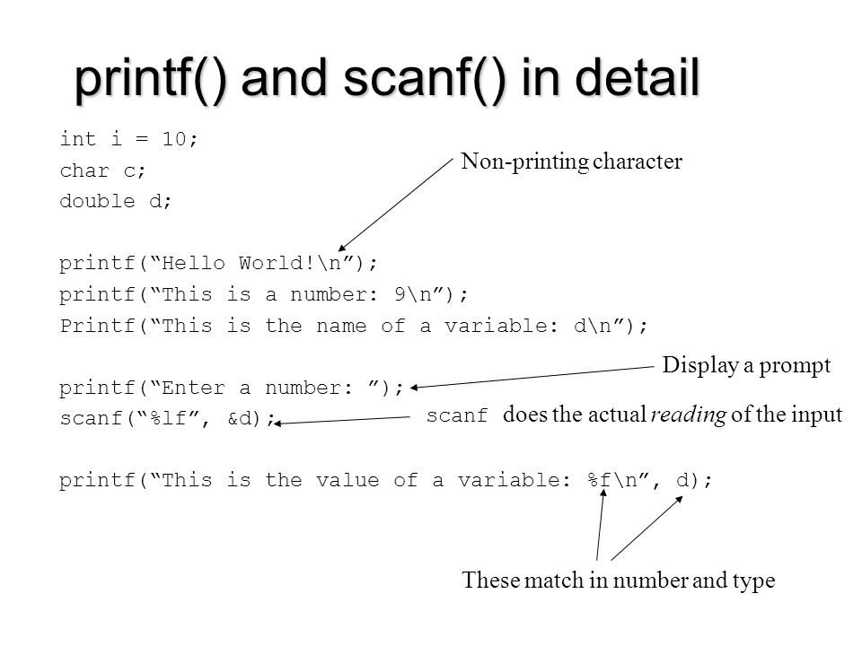 I/O with scanf()/printf() I/O stands for “Input/Output” In CSE 142, you will use: –scanf() (reading from the keyboard) –printf() for output (printing - ppt