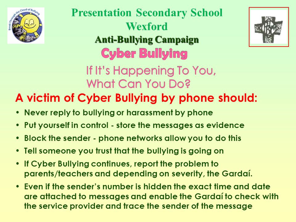 Research shows that those who Cyber Bully are usually the same people who bully people directly...