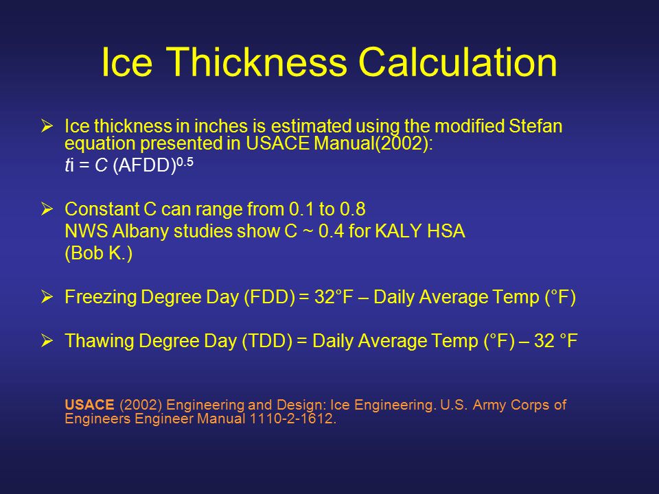 Army Corp Of Engineers Ice Thickness Chart