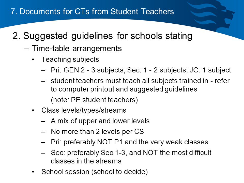 7. Documents for CTs from Student Teachers 2.