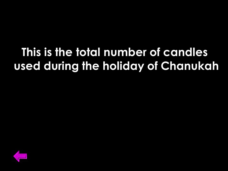 This is the total number of candles used during the holiday of Chanukah