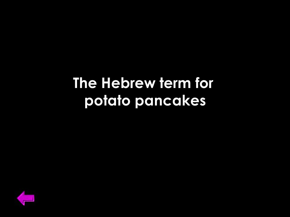 The Hebrew term for potato pancakes