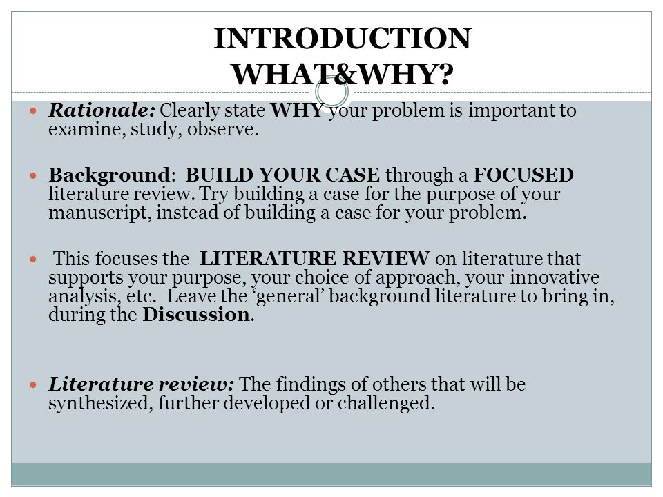 INTRODUCTION WHAT&WHY.