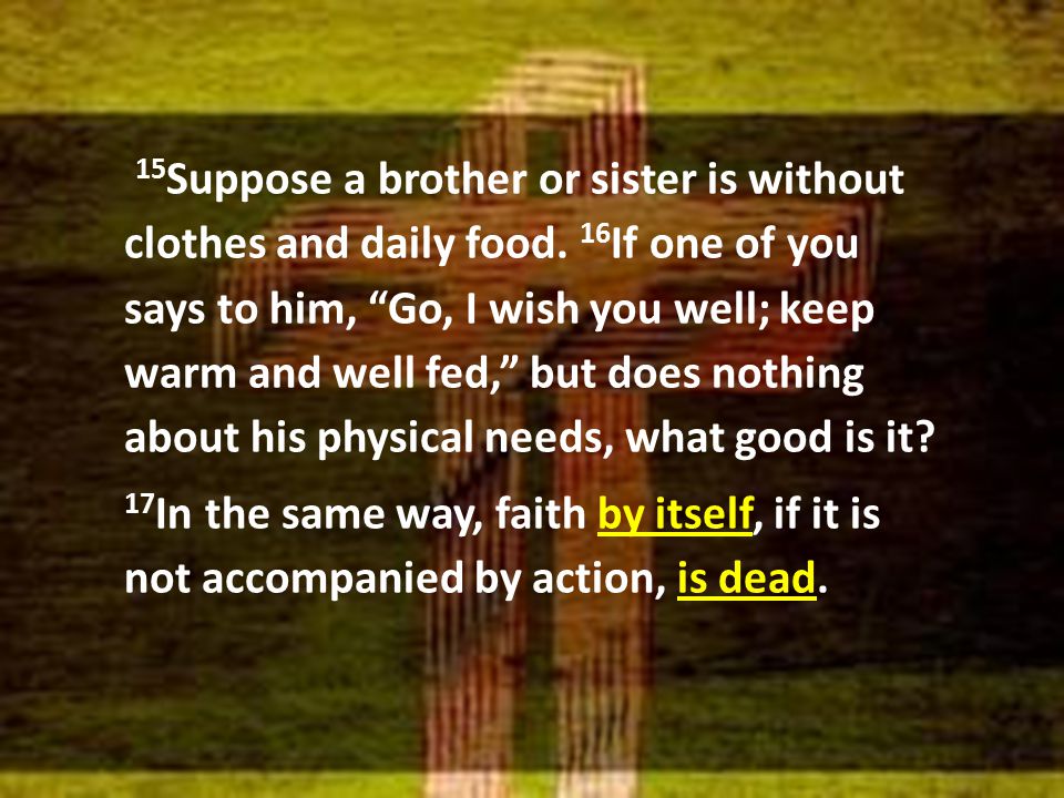 17 In the same way, faith by itself, if it is not accompanied by action, is dead.