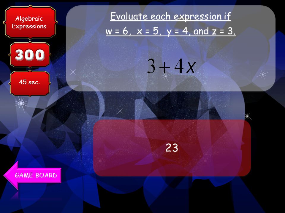 3 3 Evaluate each expression if w = 6, x = 5, y = 4, and z = 3.