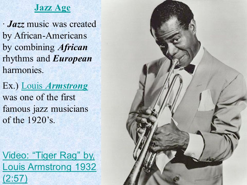 · Jazz music was created by African-Americans by combining African rhythms and European harmonies.